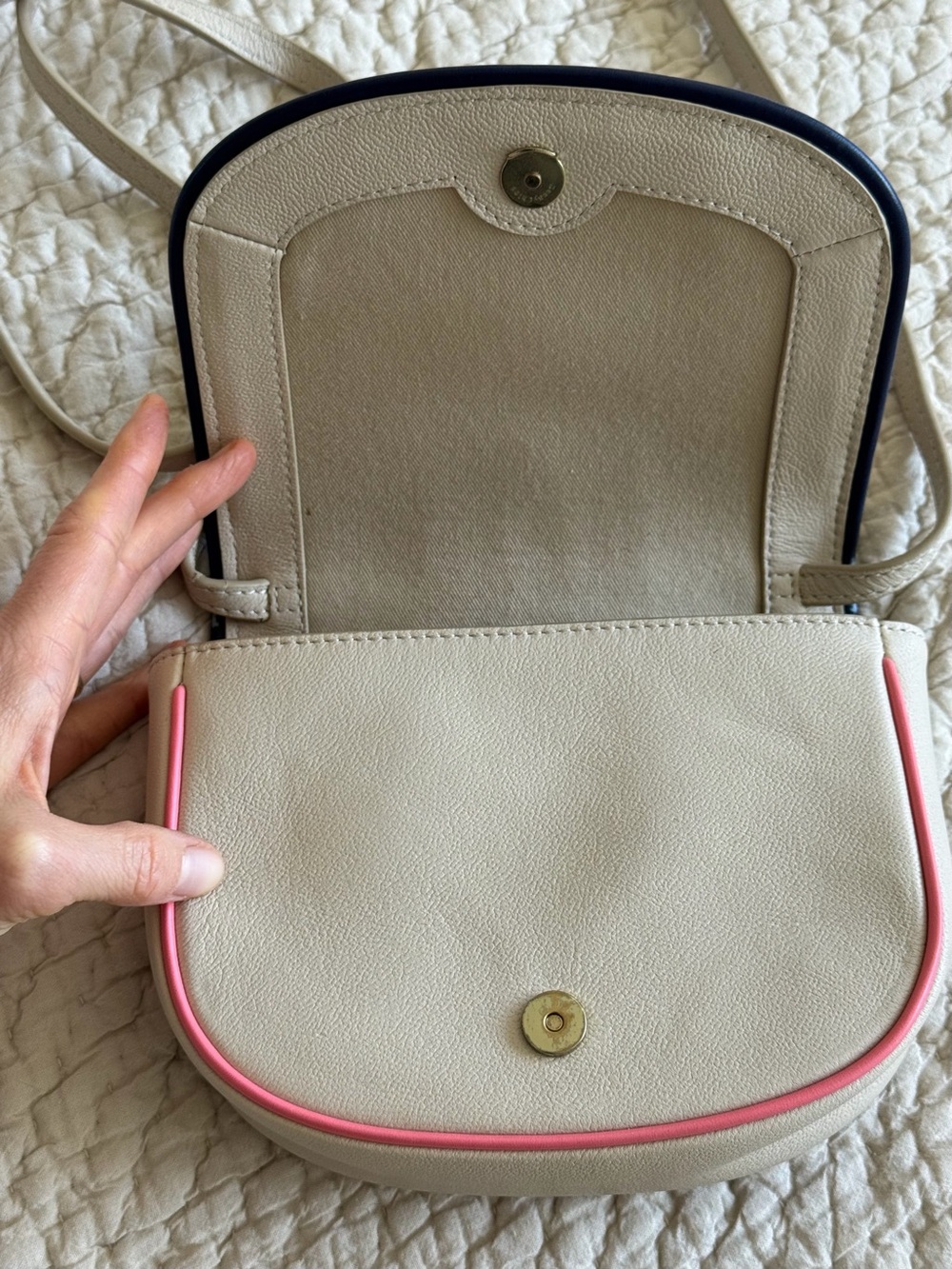 See By Chloe Ivory Crossbody with Multicolor Trim and Gold Ring - Picture 3 of 6